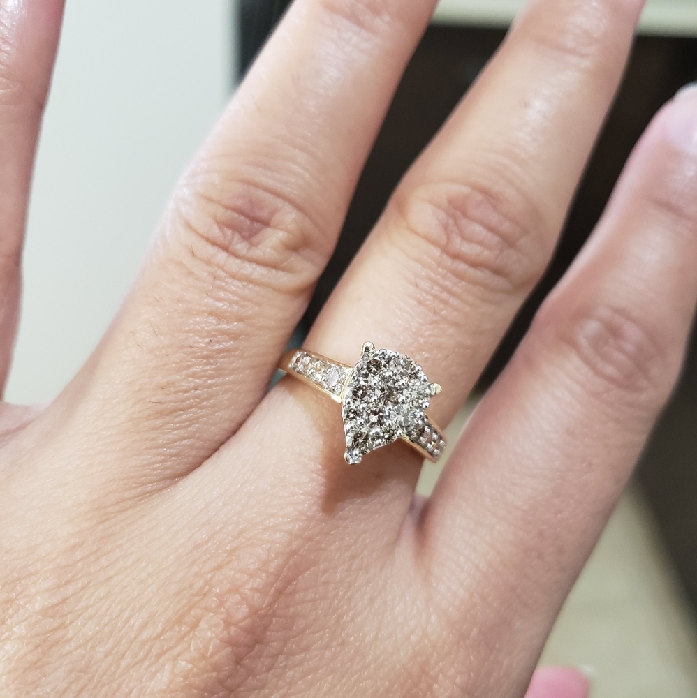 10k yellow gold 1 carat real diamonds ring - Picture 7 of 9
